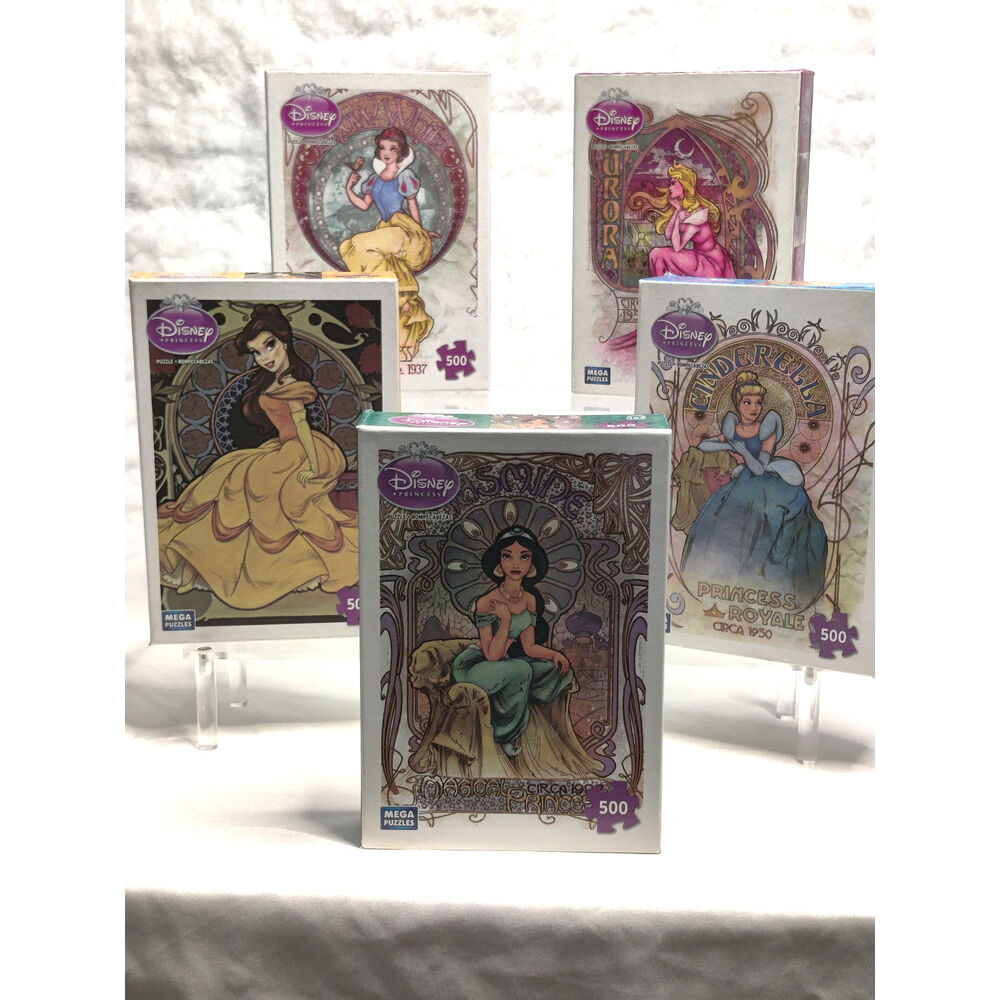 Disney Princess 5-Pack 500-Piece Puzzle Set - Yellow, Blue, Pink, Green, Purple
